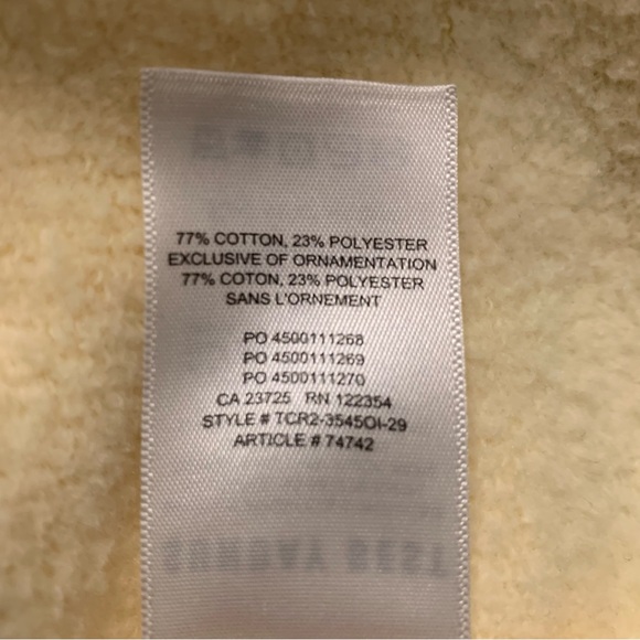 Aritzia Sunday Best Yellow Crop Hoodie Bulldog Dog Puppy Embroidered Patch Large - Picture 8 of 11